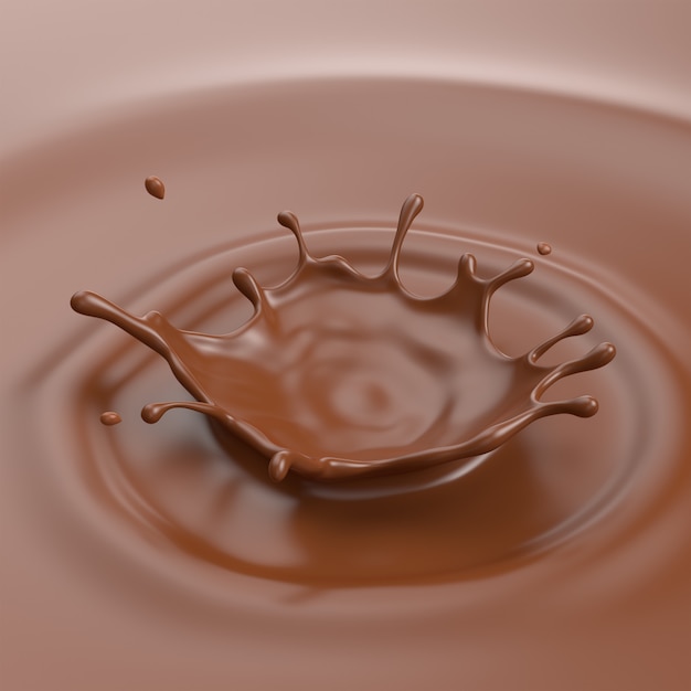 Spruzzata di cioccolato al latte 3d realistico