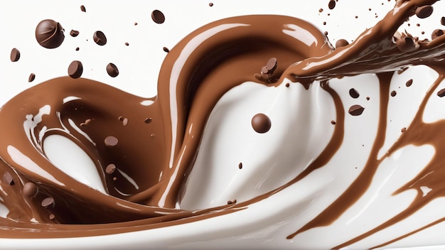 Spruzzata di cioccolato isolata su sfondo chiaro