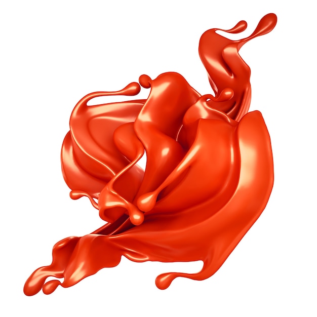 Spruzzata di illustrazione 3d liquido rosso