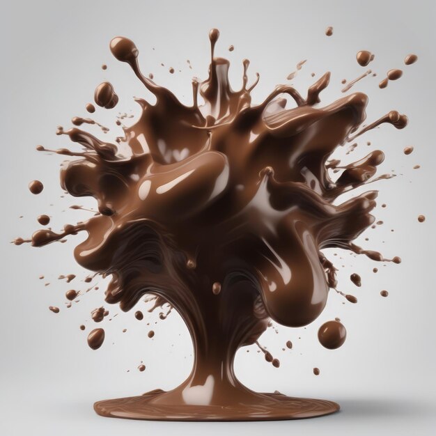 Spruzzata di latte al cioccolato 3d realistica