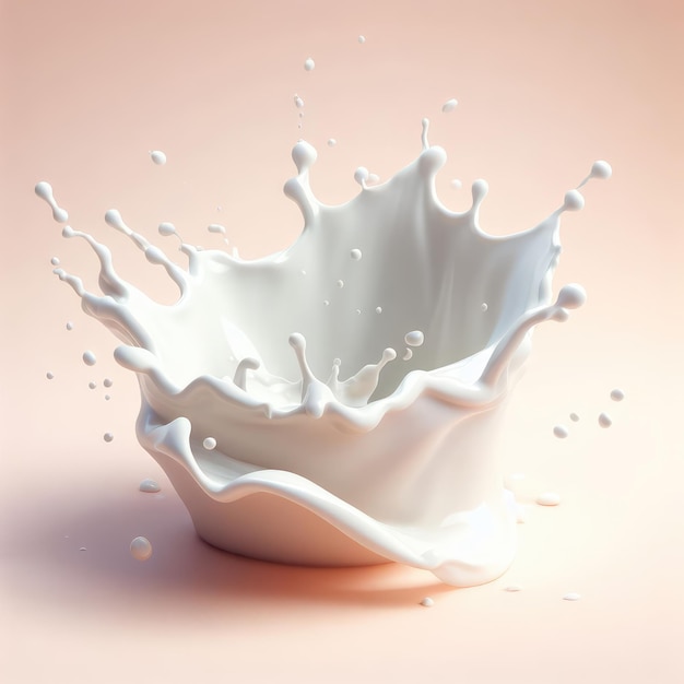 spruzzata di latte isolata su bianco