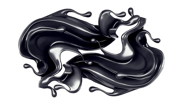 Spruzzata di liquido nero illustrazione