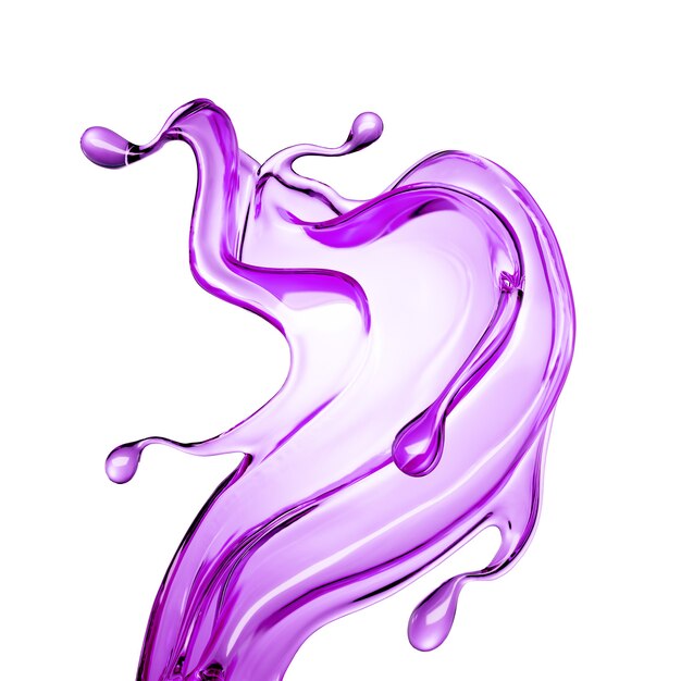 Spruzzata di liquido viola chiaro.