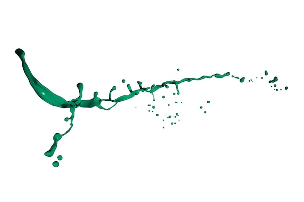 Spruzzata di vernice verde isolata su sfondo bianco