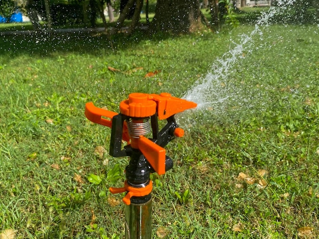 Spruzzatore d'acqua automatico per irrigatore di erba verde per innaffiare le piante del prato