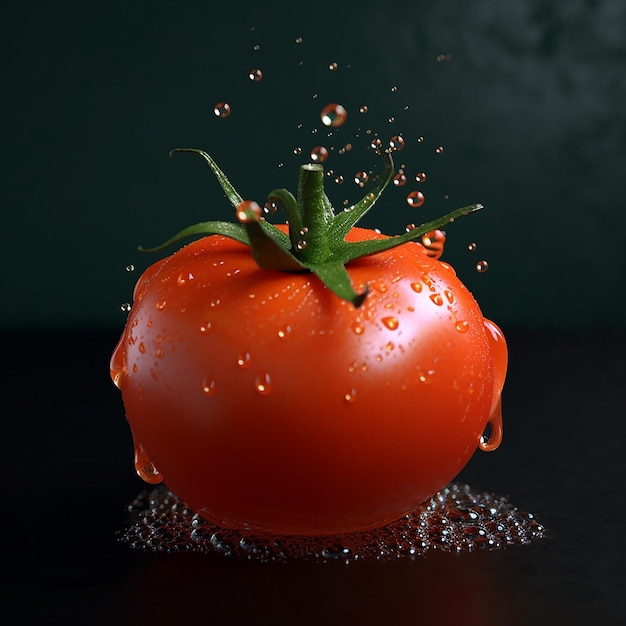 Spruzzi d'acqua delle immagini dell'illustrazione del pomodoro del pomodoro della ciliegia del pomodoro