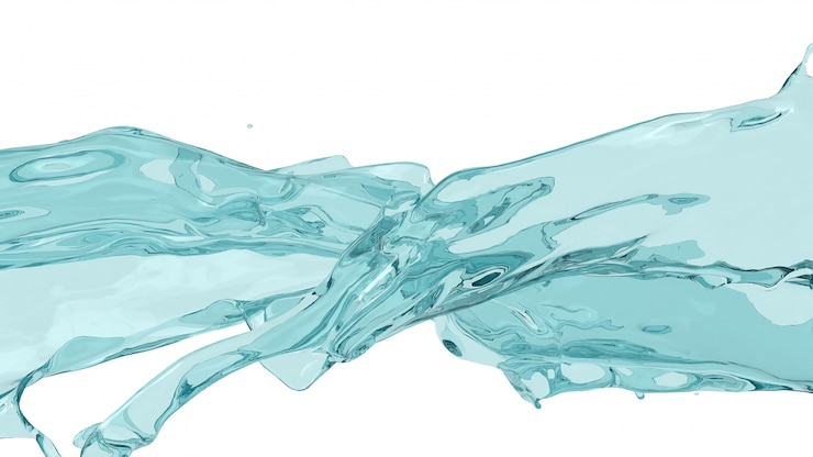 Foto spruzzi d'acqua su sfondo bianco