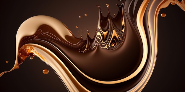 Spruzzi di cioccolato creati con illustrazione di alta qualità della tecnologia ai generativa