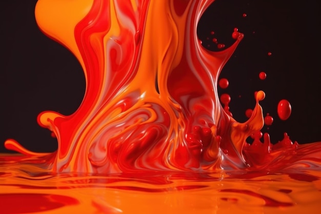 Spruzzi di liquido rosso Genera Ai