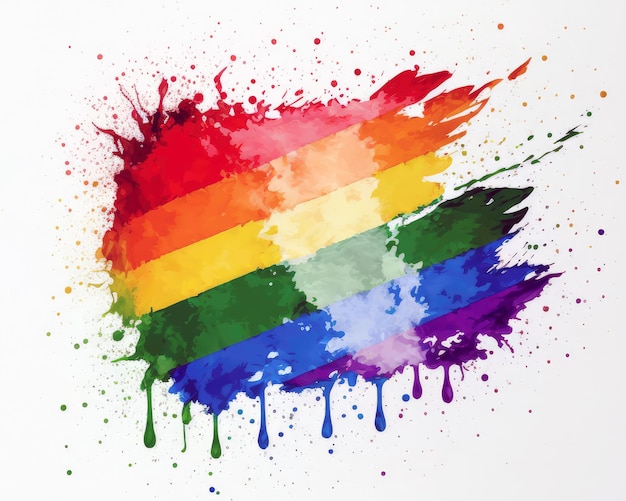 Spruzzi di vernice della bandiera LGBT arcobaleno IA generativa
