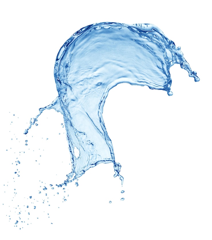 Spruzzo d'acqua blu