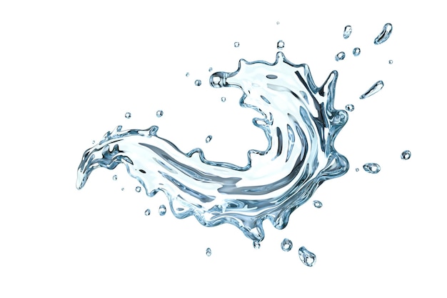 Spruzzo d'acqua isolato su sfondo bianco