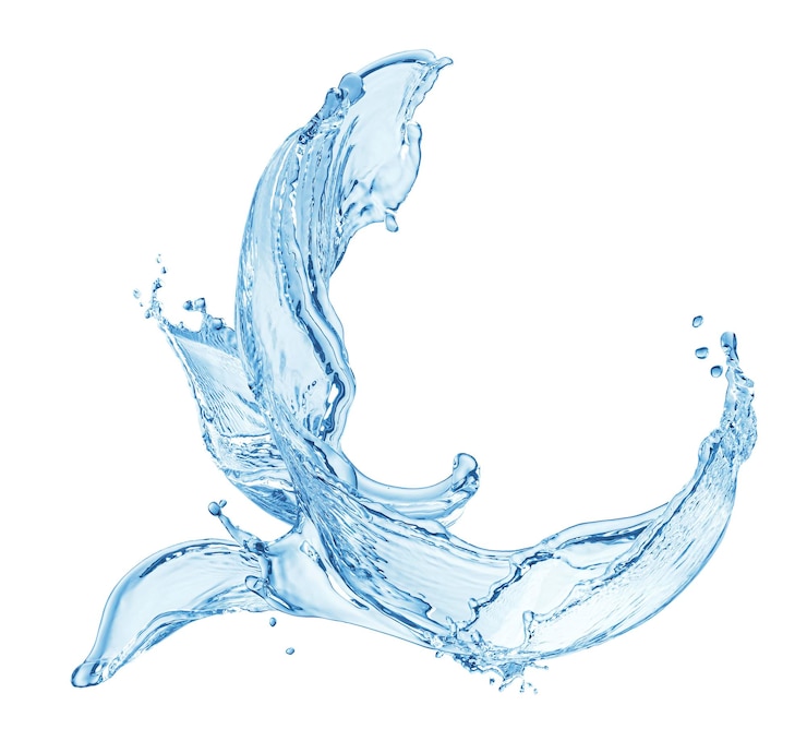 Foto spruzzo d'acqua isolato su sfondo bianco