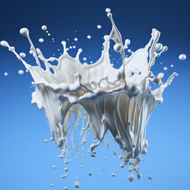 Spruzzo di latte isolato su uno sfondo