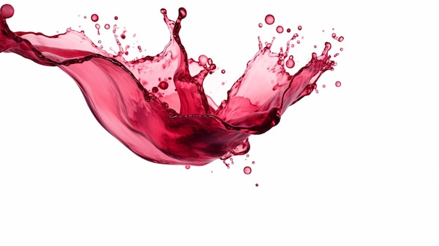spruzzo di vino rosso su sfondo bianco