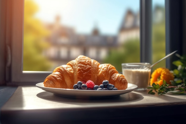 Spuntino croissant francese di Parigi Genera Ai