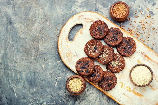 Spuntino sano, biscotti di grano saraceno.