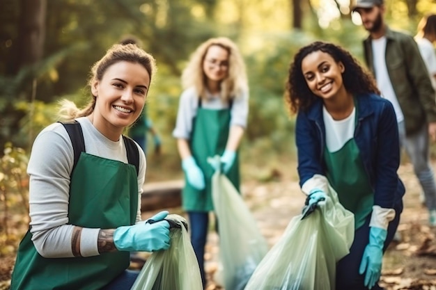 squadra di giovani e diversi volontari