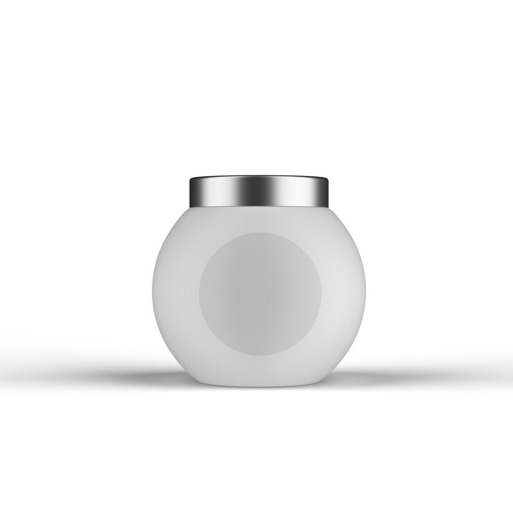 Square Cosmetic jar on white background