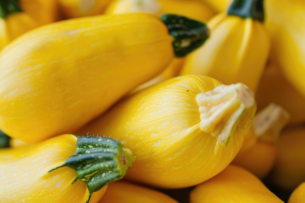 Squash giallo isolato su uno sfondo bianco Closeup pila di zucca intera