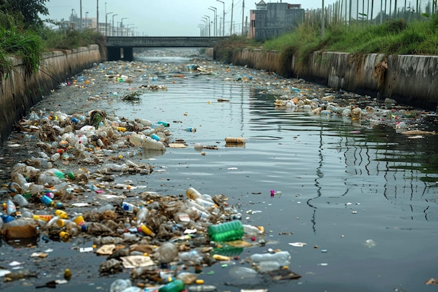 Squilibrio ecologico Serbatoio rovinato dall'inquinamento dei rifiuti di plastica