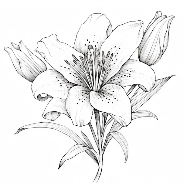 Squisite illustrazioni floreali Lily Amaryllis e Magnolia Disegni
