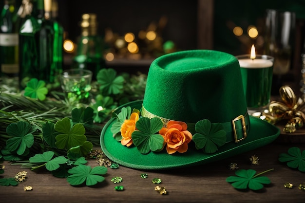 St. Patrick's Arrangement Flat Lay per il 17 marzo