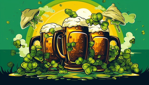 St. Patrick's Day tazze di birra