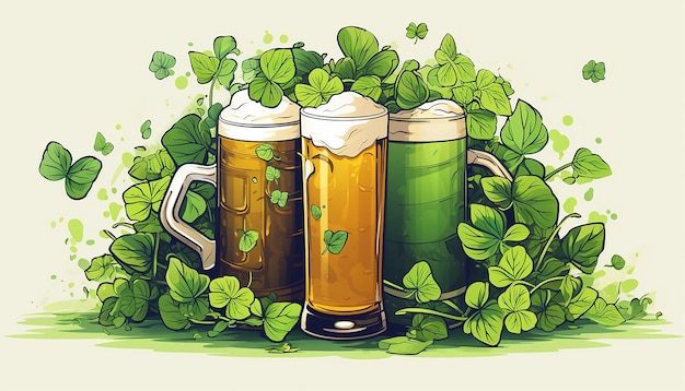 St. Patrick's Day tazze di birra