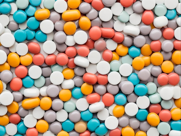 Stack di forniture sanitarie Prodotti farmaceutici Pillole e Ai generativa di farmaci