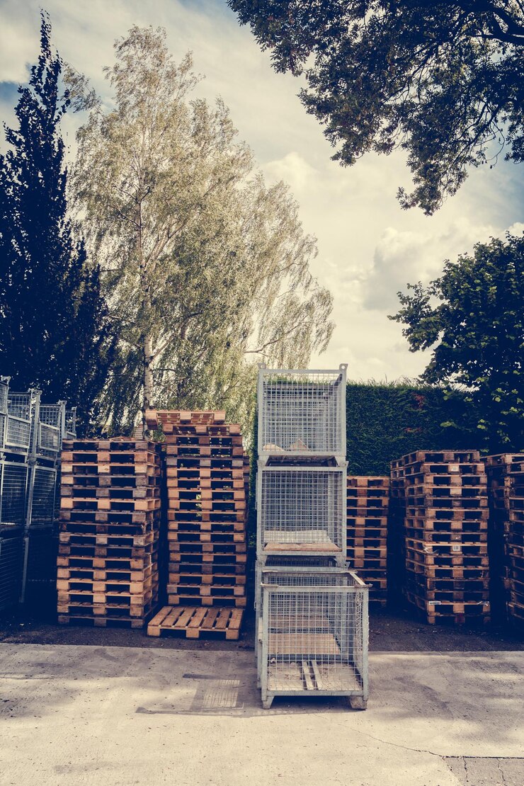 Foto stack di pallet di legno