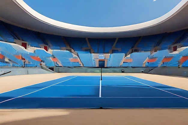 stadio da tennis in colore blu