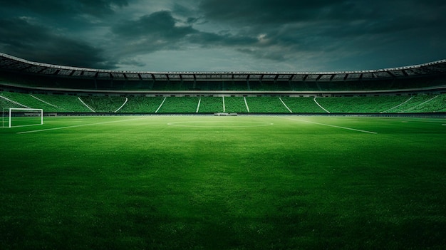 stadio di calcio con erba verde