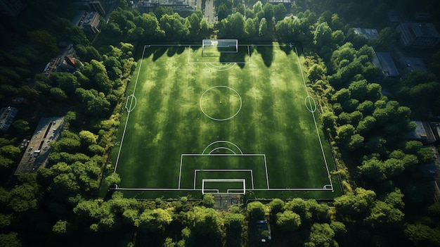 stadio di calcio con tanto calcio