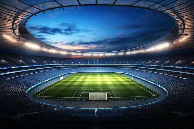 Stadio di calcio realistico Ultra grandangolare