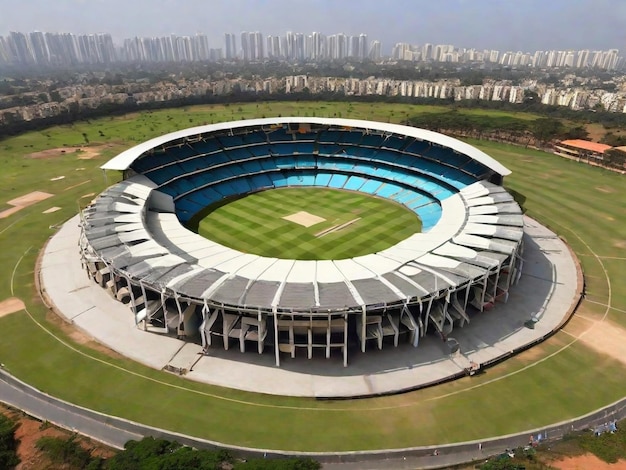Stadio di cricket in una giornata di sole con il cielo blu