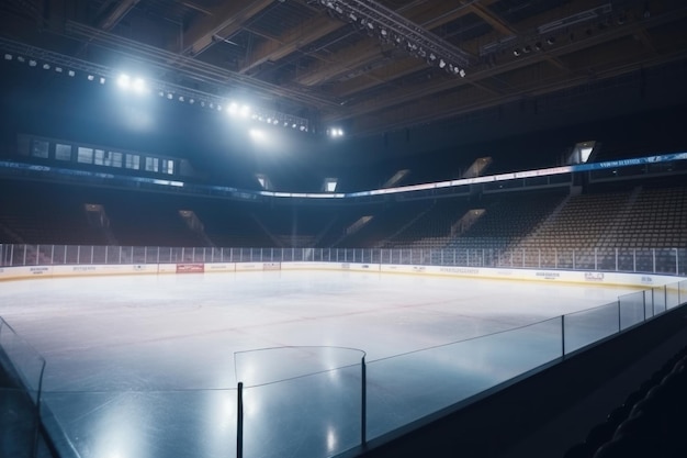 Stadio di hockey su ghiaccio vuoto Genera Ai