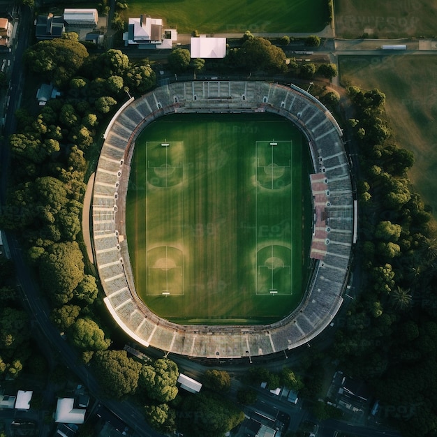 Stadio sportivo dall'alto in basso Antenna nel parco Forrest