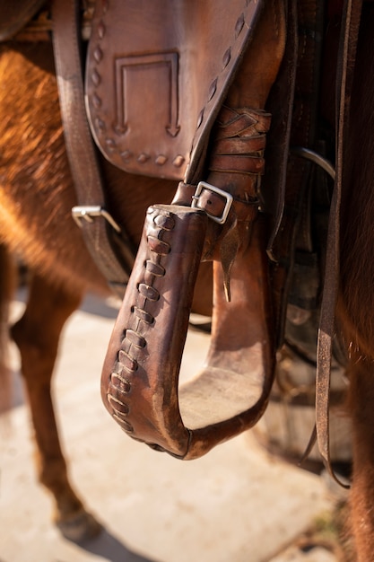 Staffa di una sella su un cavallo