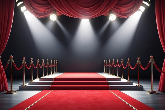 stage withred carpet3d render