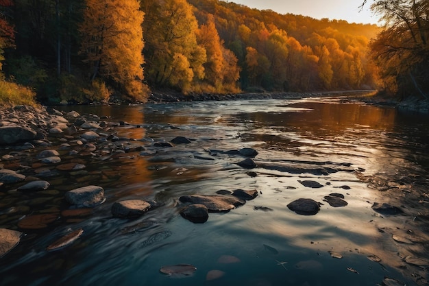 stagione autunnale lungo il fiume