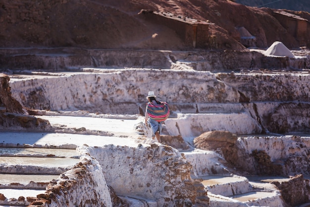 Stagni di sale di Maras situati a Urubamba, Perù