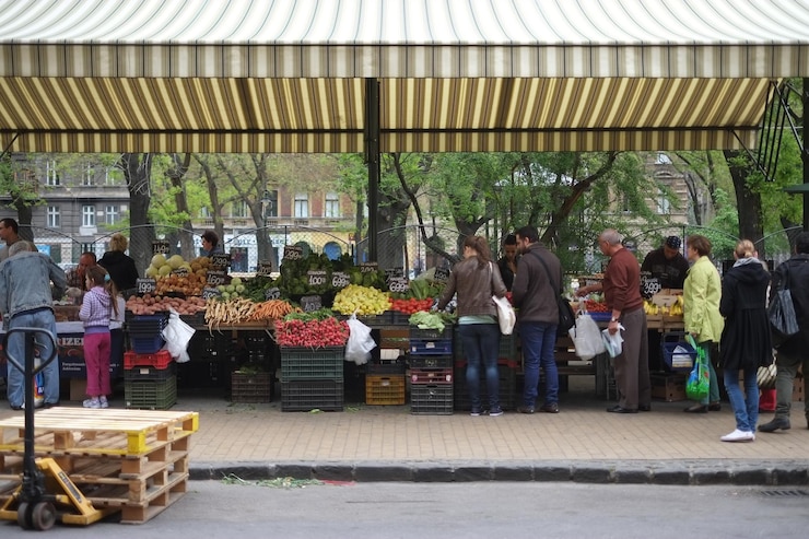 Foto stalla di mercato in vendita