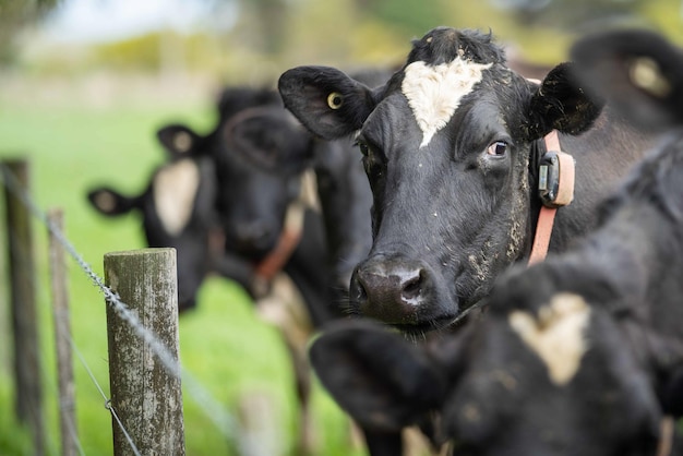 Stallone Angus wagyu Murray grigio Latticini e manzo Mucche e tori che pascolano su erba e pascolo Gli animali sono biologici e ruspanti essendo cresciuti in una fattoria agricola in Australia