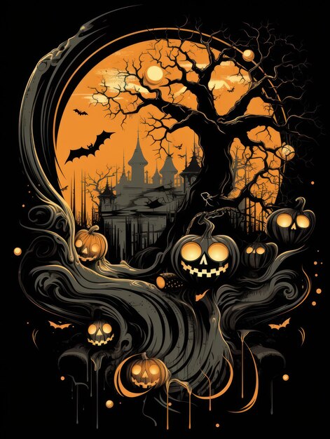 Stampa di sfondo Halloween Horror per magliette