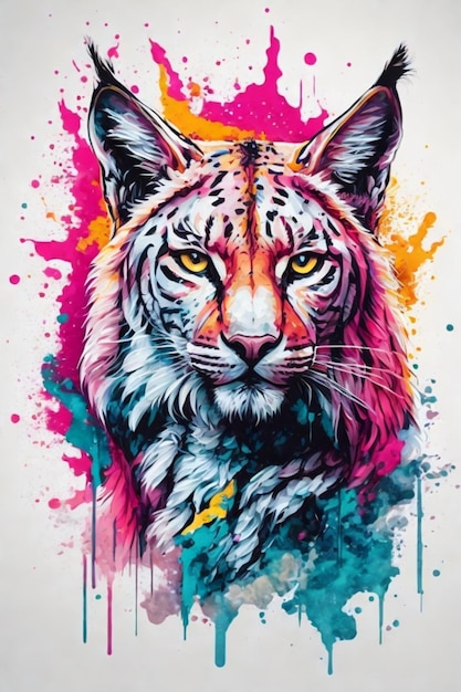 Stampa tigre colorata e brillante su una maglietta