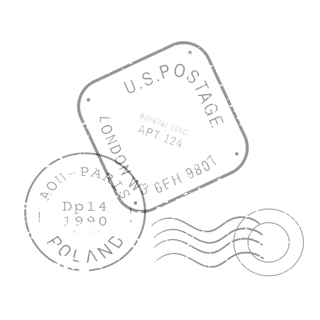Stampone postale adesivo png sfondo trasparente effimero