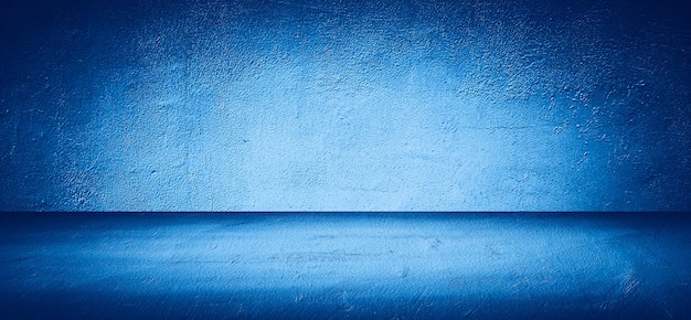 stanza vuota blu cemento pavimento in cemento e parete texture astratta sfondo