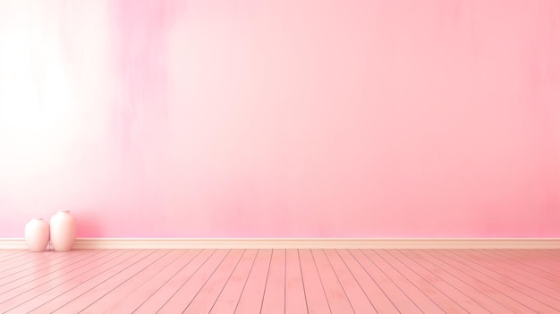 Stanza vuota con parete rosa pastello Uno sfondo chiaro e colorato per la casa e il soggiorno