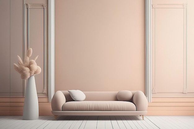 stanza vuota in stile moderno con divano e parete bianca spazio vuoto per la vostra foto interior design